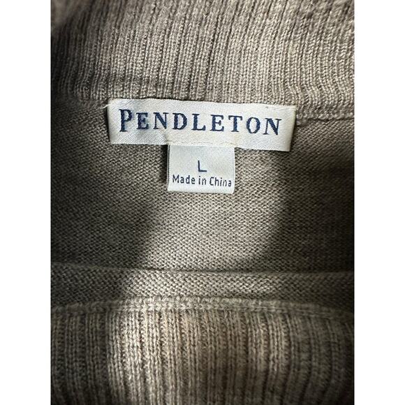 Pendleton Mock Neck Long Sleeve Sweater Womens Size Large 100% Merino Wool Tan - Picture 3 of 8